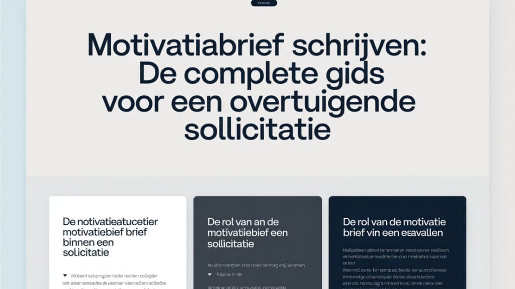 Motivatiebrief Schrijven