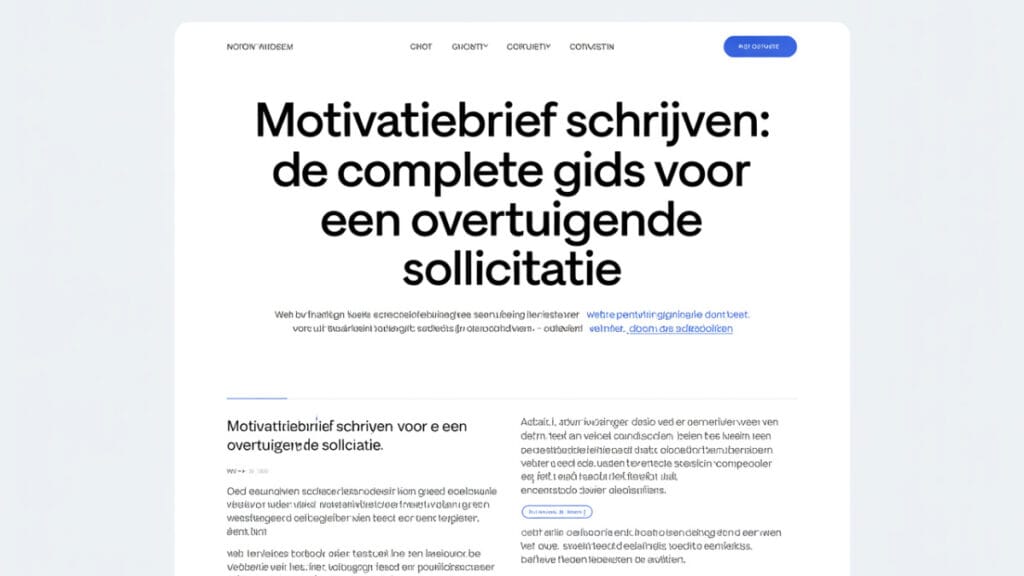 Motivatiebrief Schrijven